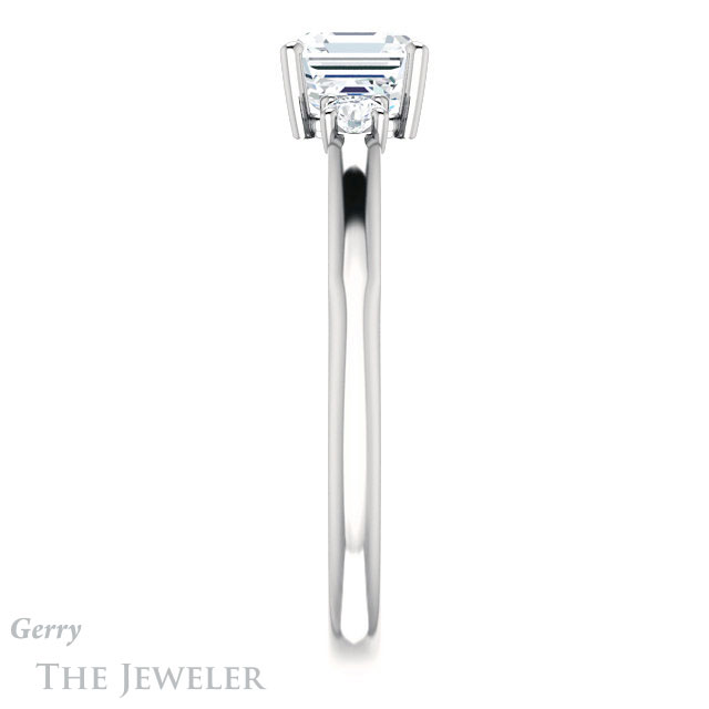 14k White Gold Asscher Cut Forever One Engagement Ring Setting #GTJ1161-asscher-fo-w