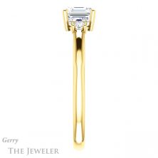 14k Yellow Gold Asscher Cut Forever One Engagement Ring Setting #GTJ1161-asscher-fo-y