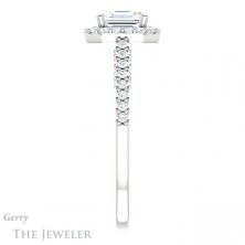 14k White Gold Asscher Cut Forever One Engagement Ring Setting #GTJ1162-asscher-fo-w 3 14k White Gold Asscher Cut Forever One Engagement Ring Setting #GTJ1162-asscher-fo-w