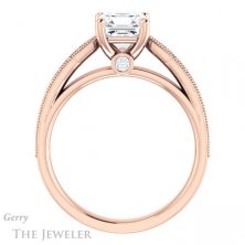 14k Rose Gold Asscher Cut Forever One Engagement Ring Setting #GTJ1163-asscher-fo-r 2 14k Rose Gold Asscher Cut Forever One Engagement Ring Setting #GTJ1163-asscher-fo-r