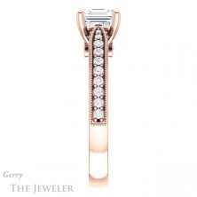 14k Rose Gold Asscher Cut Forever One Engagement Ring Setting #GTJ1163-asscher-fo-r 3 14k Rose Gold Asscher Cut Forever One Engagement Ring Setting #GTJ1163-asscher-fo-r