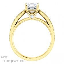 14k Yellow Gold Asscher Cut Forever One Engagement Ring Setting #GTJ1163-asscher-fo-y 2 14k Yellow Gold Asscher Cut Forever One Engagement Ring Setting #GTJ1163-asscher-fo-y
