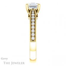 14k Yellow Gold Asscher Cut Forever One Engagement Ring Setting #GTJ1163-asscher-fo-y 3 14k Yellow Gold Asscher Cut Forever One Engagement Ring Setting #GTJ1163-asscher-fo-y