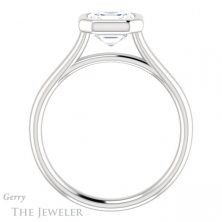 14k White Gold Asscher Cut Forever One Engagement Ring Setting #GTJ1170-asscher-fo-w