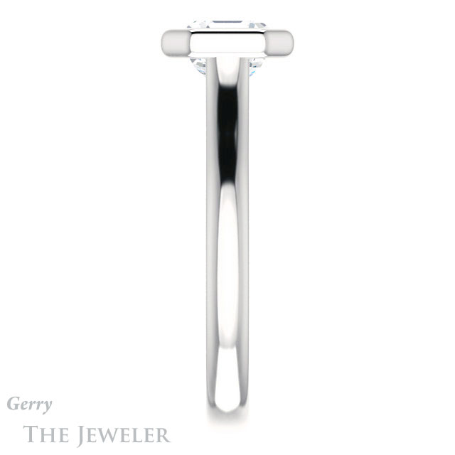 14k White Gold Asscher Cut Forever One Engagement Ring Setting #GTJ1170-asscher-fo-w