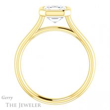 14k Yellow Gold Asscher Cut Forever One Engagement Ring Setting #GTJ1170-asscher-fo-y 2 14k Yellow Gold Asscher Cut Forever One Engagement Ring Setting #GTJ1170-asscher-fo-y