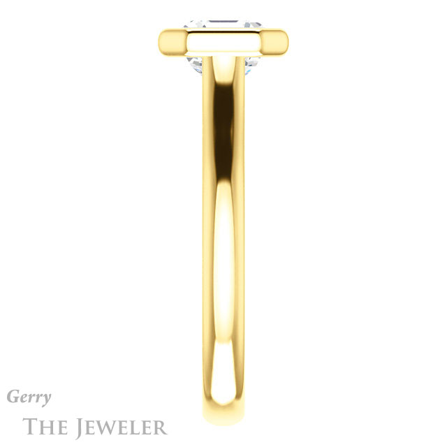 14k Yellow Gold Asscher Cut Forever One Engagement Ring Setting #GTJ1170-asscher-fo-y 3 14k Yellow Gold Asscher Cut Forever One Engagement Ring Setting #GTJ1170-asscher-fo-y