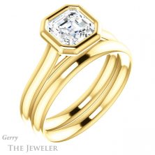 14k Yellow Gold Asscher Cut Forever One Engagement Ring Setting #GTJ1170-asscher-fo-y 6 14k Yellow Gold Asscher Cut Forever One Engagement Ring Setting #GTJ1170-asscher-fo-y