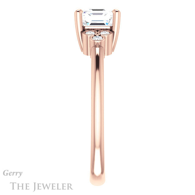 14k Rose Gold Asscher Cut Forever One Engagement Ring Setting #GTJ1172-asscher-fo-r 3 14k Rose Gold Asscher Cut Forever One Engagement Ring Setting #GTJ1172-asscher-fo-r