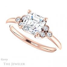 14k Rose Gold Asscher Cut Forever One Engagement Ring Setting #GTJ1172-asscher-fo-r 5 14k Rose Gold Asscher Cut Forever One Engagement Ring Setting #GTJ1172-asscher-fo-r