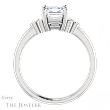 14k White Gold Asscher Cut Forever One Engagement Ring Setting #GTJ1172-asscher-fo-w 2 14k White Gold Asscher Cut Forever One Engagement Ring Setting #GTJ1172-asscher-fo-w