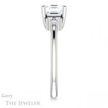 14k White Gold Asscher Cut Forever One Engagement Ring Setting #GTJ1172-asscher-fo-w 3 14k White Gold Asscher Cut Forever One Engagement Ring Setting #GTJ1172-asscher-fo-w