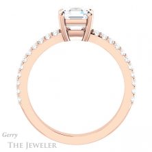 14k Rose Gold Asscher Cut Forever One Engagement Ring Setting #GTJ1173-asscher-fo-r