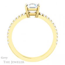 14k Yellow Gold Asscher Cut Forever One Engagement Ring Setting #GTJ1173-asscher-fo-y 2 14k Yellow Gold Asscher Cut Forever One Engagement Ring Setting #GTJ1173-asscher-fo-y