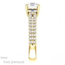 14k Yellow Gold Asscher Cut Forever One Engagement Ring Setting #GTJ1173-asscher-fo-y 3 14k Yellow Gold Asscher Cut Forever One Engagement Ring Setting #GTJ1173-asscher-fo-y