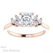 14k Rose Gold Asscher Cut Forever One Engagement Ring Setting #GTJ1176-asscher-fo-r 1 14k Rose Gold Asscher Cut Forever One Engagement Ring Setting #GTJ1176-asscher-fo-r