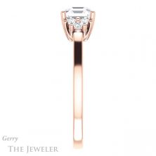 14k Rose Gold Asscher Cut Forever One Engagement Ring Setting #GTJ1176-asscher-fo-r 3 14k Rose Gold Asscher Cut Forever One Engagement Ring Setting #GTJ1176-asscher-fo-r