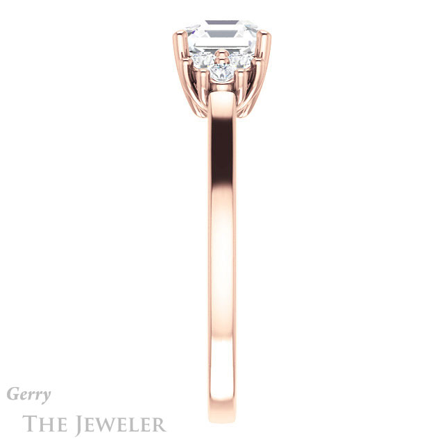 14k Rose Gold Asscher Cut Forever One Engagement Ring Setting #GTJ1176-asscher-fo-r 3 14k Rose Gold Asscher Cut Forever One Engagement Ring Setting #GTJ1176-asscher-fo-r