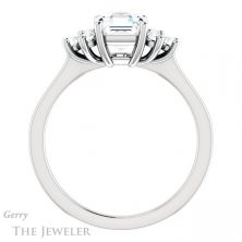 14k White Gold Asscher Cut Forever One Engagement Ring Setting #GTJ1176-asscher-fo-w 2 14k White Gold Asscher Cut Forever One Engagement Ring Setting #GTJ1176-asscher-fo-w