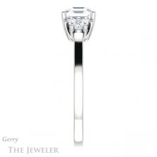 14k White Gold Asscher Cut Forever One Engagement Ring Setting #GTJ1176-asscher-fo-w 3 14k White Gold Asscher Cut Forever One Engagement Ring Setting #GTJ1176-asscher-fo-w