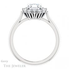 14k White Gold Asscher Cut Forever One Engagement Ring Setting #GTJ1177-asscher-fo-w