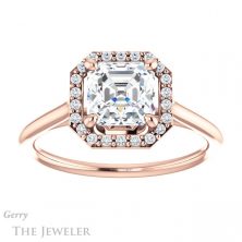 14k Rose Gold Asscher Cut Forever One Engagement Ring Setting #GTJ1178-asscher-fo-r