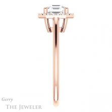 14k Rose Gold Asscher Cut Forever One Engagement Ring Setting #GTJ1178-asscher-fo-r