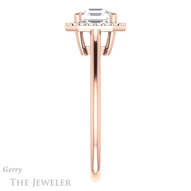 14k Rose Gold Asscher Cut Forever One Engagement Ring Setting #GTJ1178-asscher-fo-r