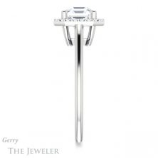 14k White Gold Asscher Cut Forever One Engagement Ring Setting #GTJ1178-asscher-fo-w