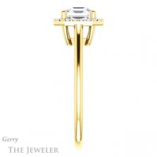 14k Yellow Gold Asscher Cut Forever One Engagement Ring Setting #GTJ1178-asscher-fo-y