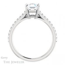 14k White Gold Asscher Cut Forever One Engagement Ring Setting #GTJ1179-asscher-fo-w