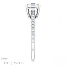 14k White Gold Asscher Cut Forever One Engagement Ring Setting #GTJ1179-asscher-fo-w