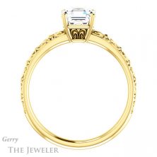 14k Yellow Gold Asscher Cut Forever One Engagement Ring Setting #GTJ1180-asscher-fo-y 2 14k Yellow Gold Asscher Cut Forever One Engagement Ring Setting #GTJ1180-asscher-fo-y