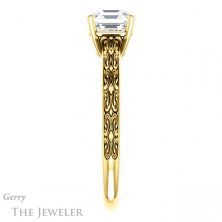 14k Yellow Gold Asscher Cut Forever One Engagement Ring Setting #GTJ1180-asscher-fo-y 3 14k Yellow Gold Asscher Cut Forever One Engagement Ring Setting #GTJ1180-asscher-fo-y