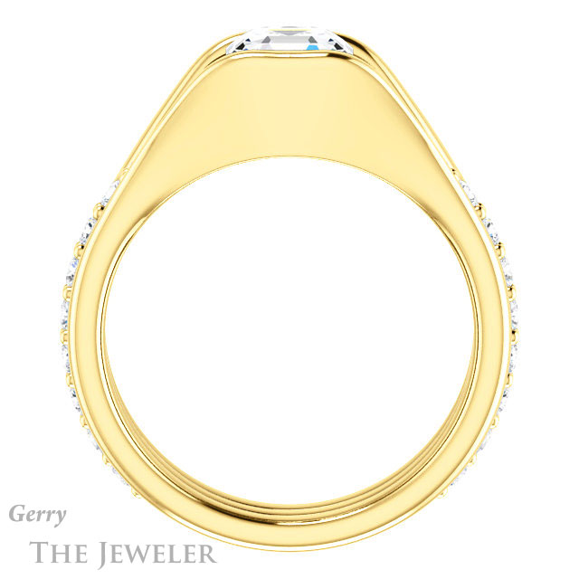 Asscher Cut Forever One Engagement Ring Setting #GTJ1181-asscher-fo-y | Gerry The Jeweler 14k Yellow Gold Asscher Cut Forever One Engagement Ring Setting #GTJ1181-asscher-fo-y