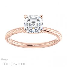 14k Rose Gold Asscher Cut Forever One Engagement Ring Setting #GTJ1182-asscher-fo-r