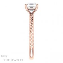 14k Rose Gold Asscher Cut Forever One Engagement Ring Setting #GTJ1182-asscher-fo-r