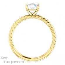 14k Yellow Gold Asscher Cut Forever One Engagement Ring Setting #GTJ1182-asscher-fo-y