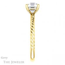 14k Yellow Gold Asscher Cut Forever One Engagement Ring Setting #GTJ1182-asscher-fo-y