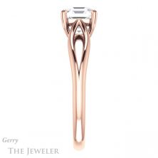 14k Rose Gold Asscher Cut Forever One Engagement Ring Setting #GTJ1183-asscher-fo-r