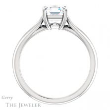 14k White Gold Asscher Cut Forever One Engagement Ring Setting #GTJ1183-asscher-fo-w