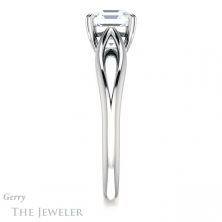 14k White Gold Asscher Cut Forever One Engagement Ring Setting #GTJ1183-asscher-fo-w