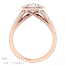14k Rose Gold Asscher Cut Forever One Engagement Ring Setting #GTJ1184-asscher-fo-r