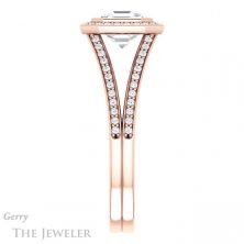 14k Rose Gold Asscher Cut Forever One Engagement Ring Setting #GTJ1184-asscher-fo-r