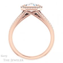 14k Rose Gold Asscher Cut Forever One Engagement Ring Setting #GTJ1190-asscher-fo-r