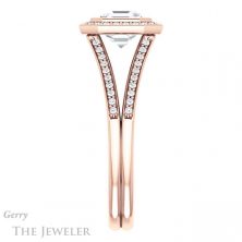 14k Rose Gold Asscher Cut Forever One Engagement Ring Setting #GTJ1190-asscher-fo-r