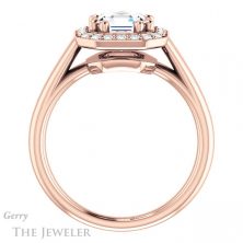 14k Rose Gold Asscher Cut Forever One Engagement Ring Setting #GTJ1191-asscher-fo-r