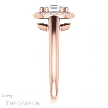 14k Rose Gold Asscher Cut Forever One Engagement Ring Setting #GTJ1191-asscher-fo-r
