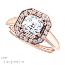 14k Rose Gold Asscher Cut Forever One Engagement Ring Setting #GTJ1191-asscher-fo-r