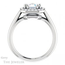 14k White Gold Asscher Cut Forever One Engagement Ring Setting #GTJ1191-asscher-fo-w